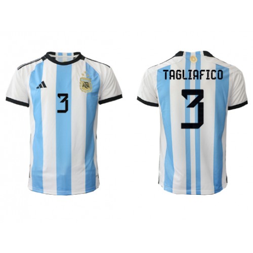 Argentina Nicolas Tagliafico #3 Hjemmebanetrøje VM 2022 Kort ærmer